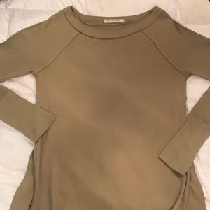 We The Free Women’s large Snowy Thermal Tunic Top sunstone green oversized